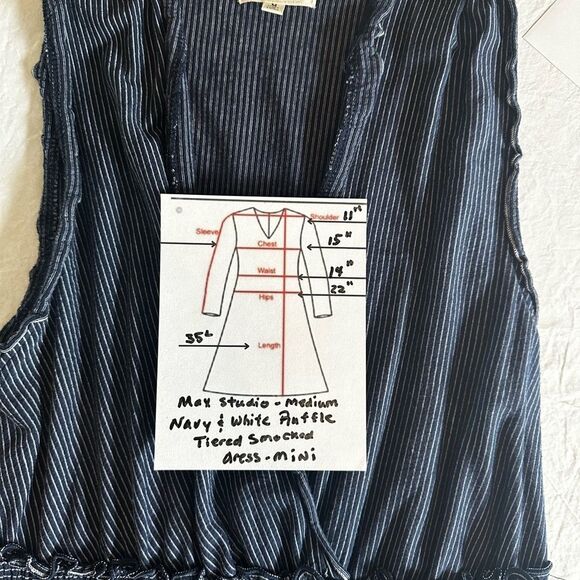 Max Studio Smoked Navy Blue Mini Dress Size M - Picture 10 of 10